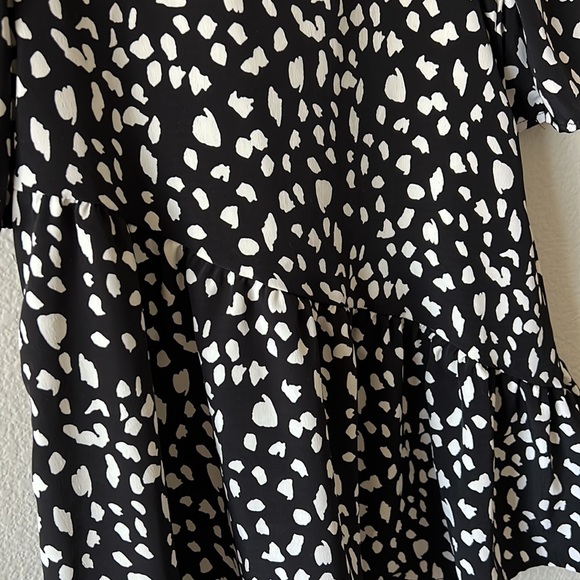 Girls black dotted chiffon dress - Picture 2 of 3